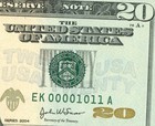 ((TRUE BINARY - 4 DIGIT)) $20 2004 (00001011) FANCY SERIAL # (2nd of 2 Matching) — photo 1