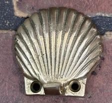 Vintage Brass Shell Seashell Wall Robe Towel Hook damaged