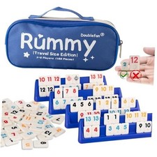 Mini Rummy Cube Game, Mini Size Rummy Set with Portable Mini Size 2-6 Player 