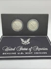 Genuine US Mint Walking Liberty Silver HalfDollar Collection Vintage Holder Pair