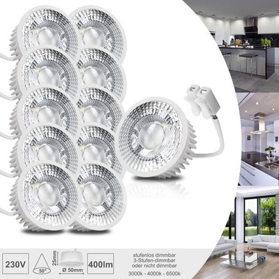 LED Leuchtmittel flach 230V 5W Ersatz Birne Spot Leuchte Strahler opt. dimmbar