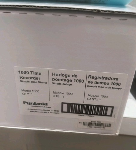New With Box Pyramid 1000 Model Economic Date Stamp Time Recorder Time Clock - Picture 5 of 6
