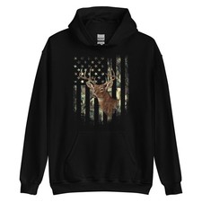 American Flag Deer Hunting Camo Hoodie, Gift Hoodie