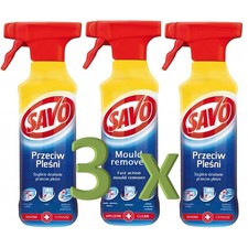 3 x Savo Mould Killer And Mildew Remover Spray 500ml Spray Przeciw Pleśni 13.61 per litre