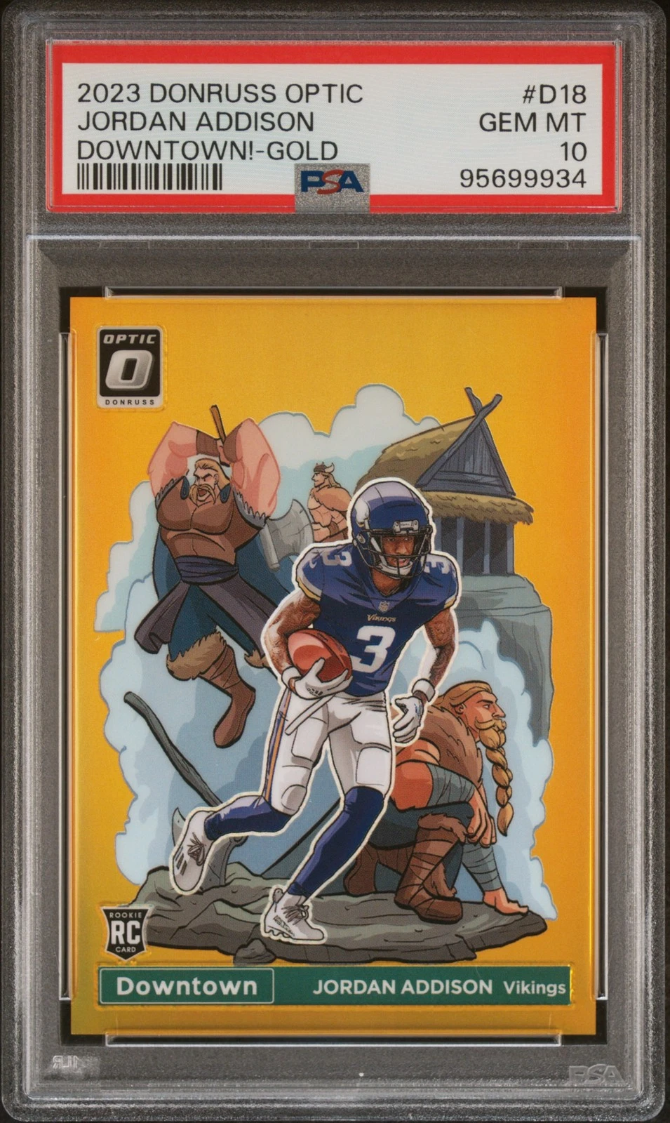 Jordan Addison Panini Donruss Optic Downtown! #D18 Gold