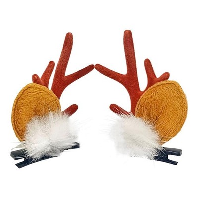 2025 New Christmas Forest Deer Horn Clip Headpiece B8O3 G5X3