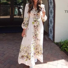 NWOT $1,150 Zimmermann Halliday Plunge Cream Floral Ivory Linen Midi Dress AU3 L