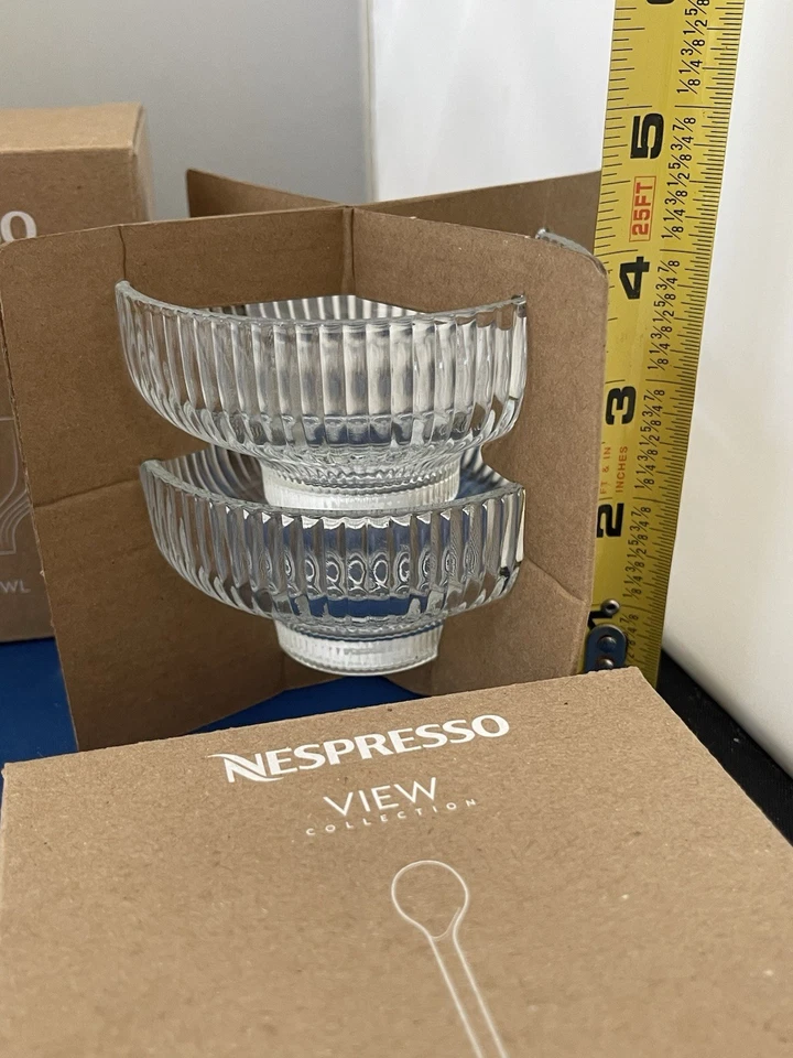 New Nespresso Barista Spoon Clear Espresso Cup Dessert Bowl Coffee Set Gift - Image 2 of 4