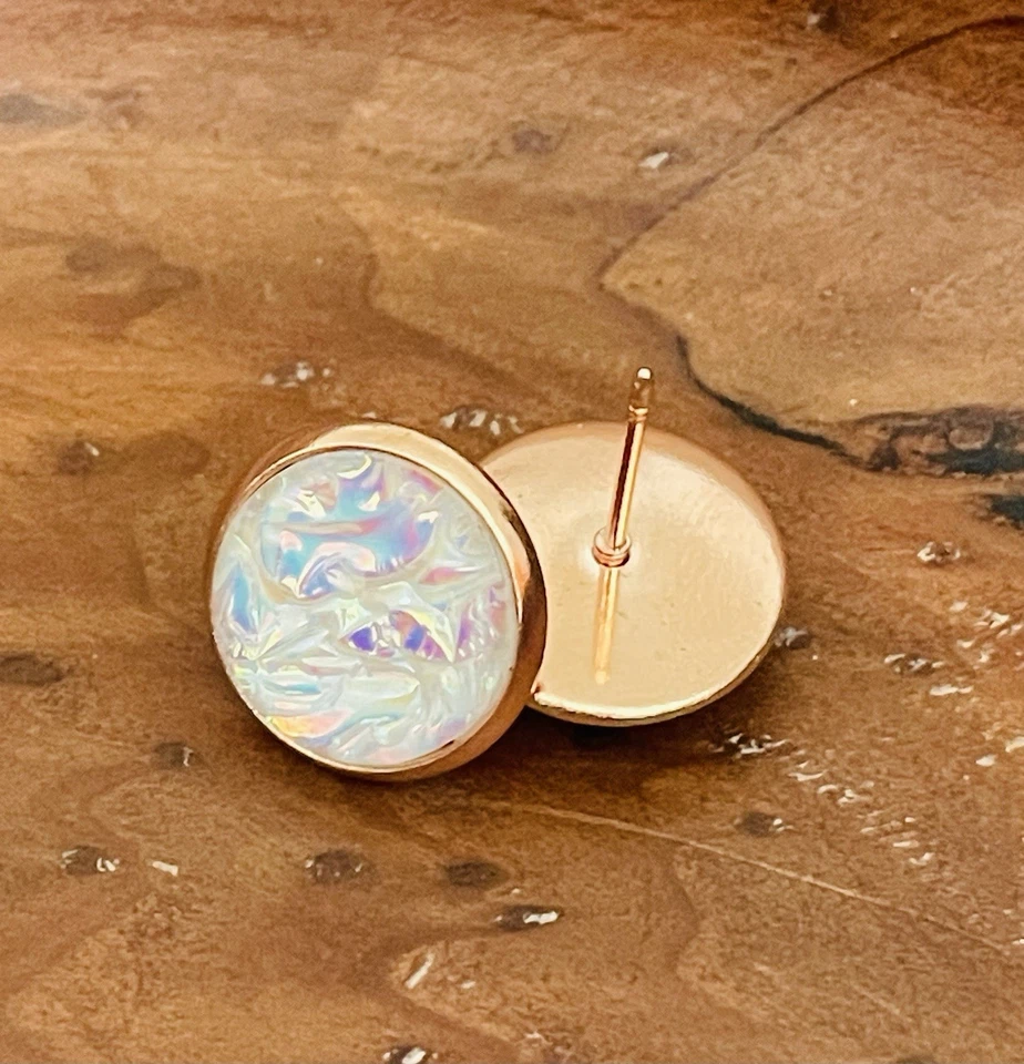 Медные серьги-постеры с радужной сменой цвета  - Изображение 2 из 2