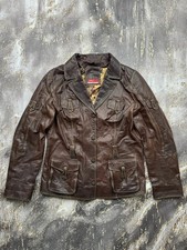 Vintage Multi Pocket Faded Leather Jacket Women's Size M