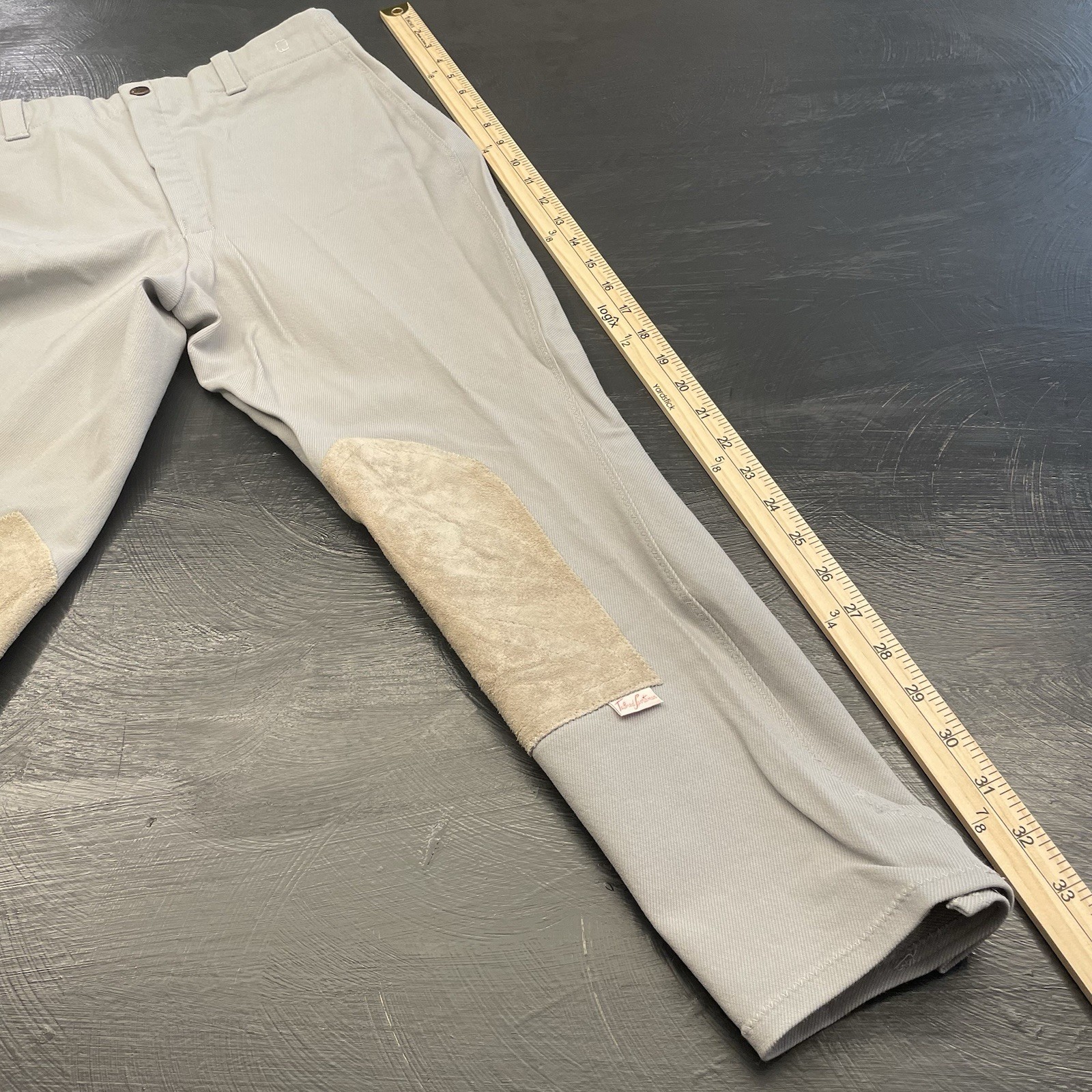 Tailored Sportsman Breeches Womens 26 Gray Knee Patch Horseback Riding Pants