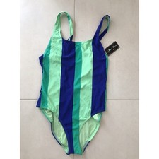 Rosa Secret Swim Women Sz L One Piece Swimsuit Multicolor Striped Swimwear NWT