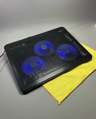 Gaming Laptop Cooler Fan Cooling Pad Riser Metal Stand Fits 12 - 17 inch Laptops - Image 1 of 4