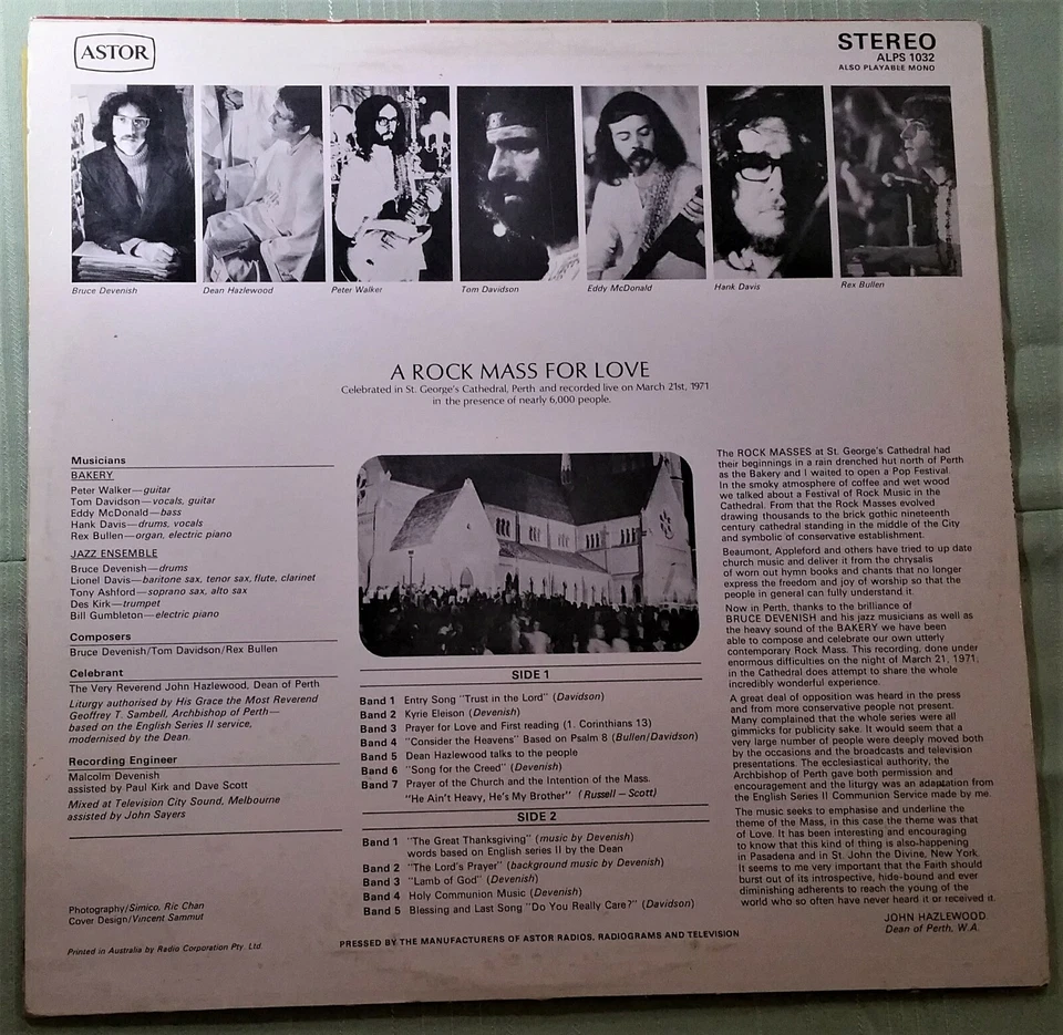 Panadería - ROCK MASS FOR LOVE - Inserto y funda muy raro 1971 primera impresión Foto 2 de 4