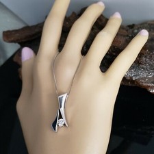 John Atencio 18 Karat White Gold VS2 G-H 1/2 Carat Diamond Oyster Pendant.