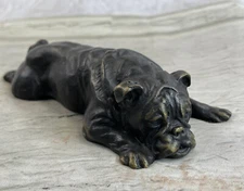 Bronze Sculpture Statue Art Deco Hot Cast English French Bulldog Masterpiece NR