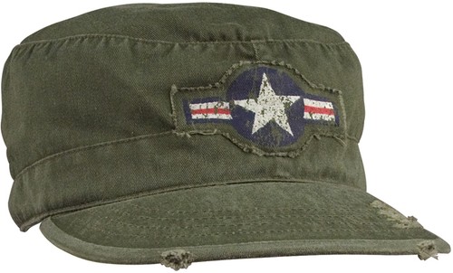 Vintage Müdigkeit Hut passend Armee Uniform Militärpatrouille gewaschen zerrissen gerissen Hut - Bild 6 von 8