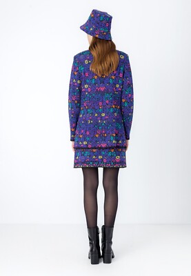 Jupe Ivko Fleurie En Laine - Motif Fleurs Multicolore, Longueur Genou, Neuve Avec étiquette