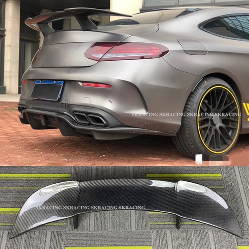 For 2015-2023 Mercedes Benz W205 C63 Coupe Carbon Fiber Rear Trunk Spoiler Wing - Picture 3 of 16