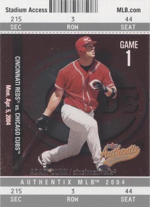 2004 Fleer Authentix - Adam Dunn #87 - 1 of 1