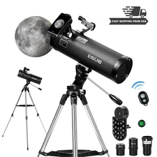 114AZ Newtonian Reflector Astronomical Telescope 150X for Moon Watching Adults