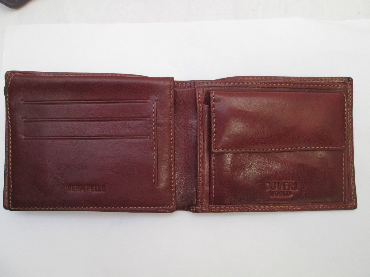 Portefeuille-porte-monnaie ENRICO COVERI En Cuir - Vintage, Marron - Occasion En Bon état
