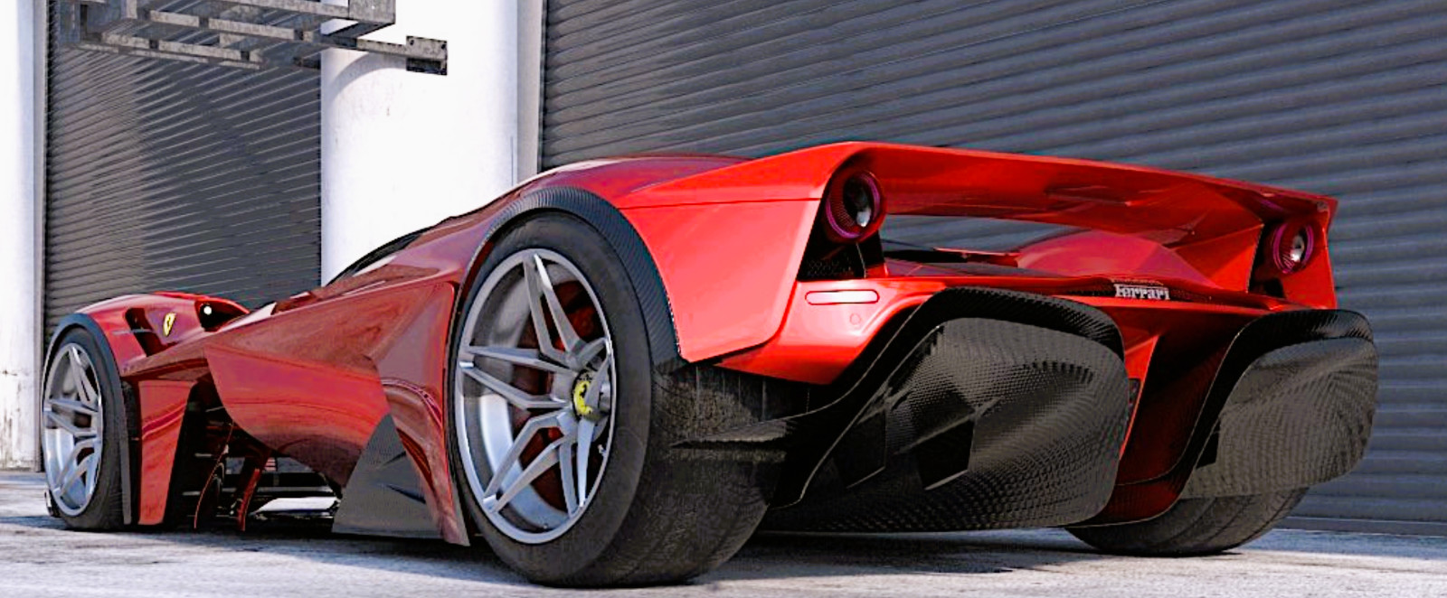 FERRARI Race Car Racing Hypercar Concept Red Custom Built LARGE 1:12SCALE MODEL