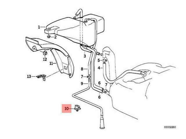 OEM BMW E32 E34 K26 SEDAN WAGON CABLE CLIP 16131179124 GENUINE NEW