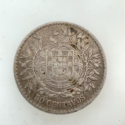 【SV835】1912年 【ポルトガル 50センタボス】銀貨 ヴィンテージ 1912 Portugal 50 Centavos 0.835 Silver Coin KM#561 | eBay