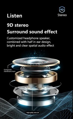 Premium Bluetooth 5.3 Headset TWS Wireless Earphones Earbuds Stereo Ear Hook NEW - Zdjęcie 8 z 11