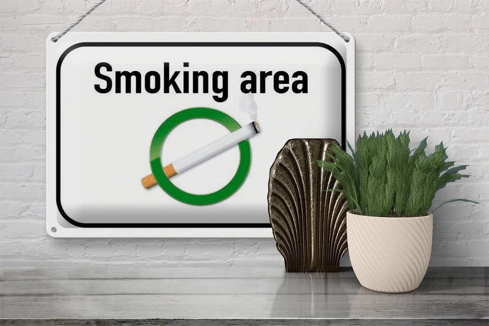 Blechschild Rauchen 30x20 cm Smoking area Raucherraum Deko Schild tin sign - Bild 4 von 4