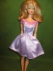 Vintage Barbie Clothes ~❤️~ Purple Dress with Purple Tag #682