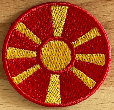 MAZEDONIEN Mazedonische Länderflagge bestickt RUND PATCH Abzeichen Kreis