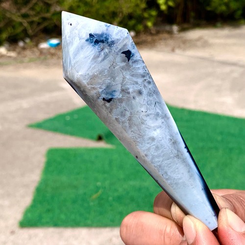 139G Natural Black striped agate Magic Wand Pointed Stele Point Treatment - 第 6/22 張圖片