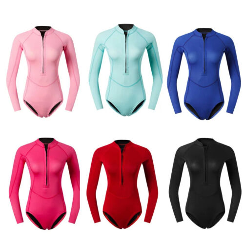 Women 2MM Neoprene Snorkeling Wetsuits Keep Warm Surfing One Piece Diving Suit - Picture 3 of 18