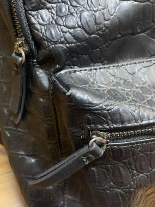 Japan Used Fashion Zara Man Crocodile Embossed Back Leather