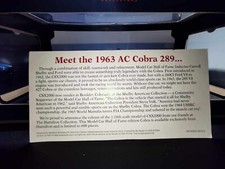 NOREV 1/18 Scale AC Cobra Model 289/year 1963.