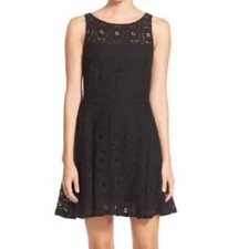 BB Dakota Black Renley Lace Fit & Flare Mini Dress Size 10