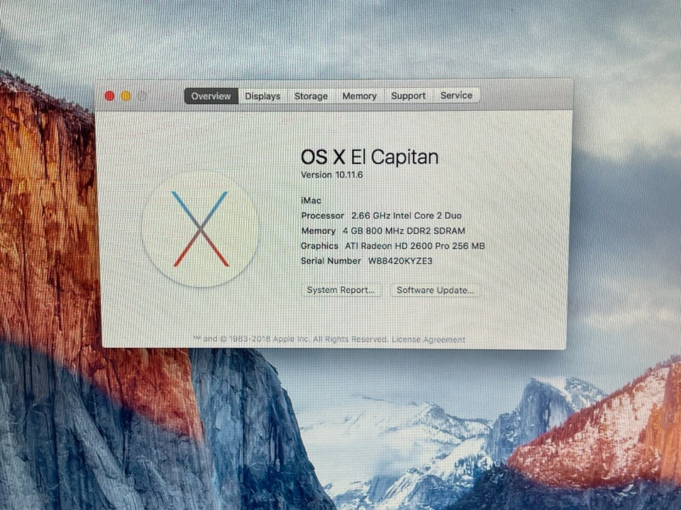 Apple iMac 2008 A1224 20" Screen Core 2 Duo 2.66GHz 4GB 320GB El Capitan - Image 4 of 4