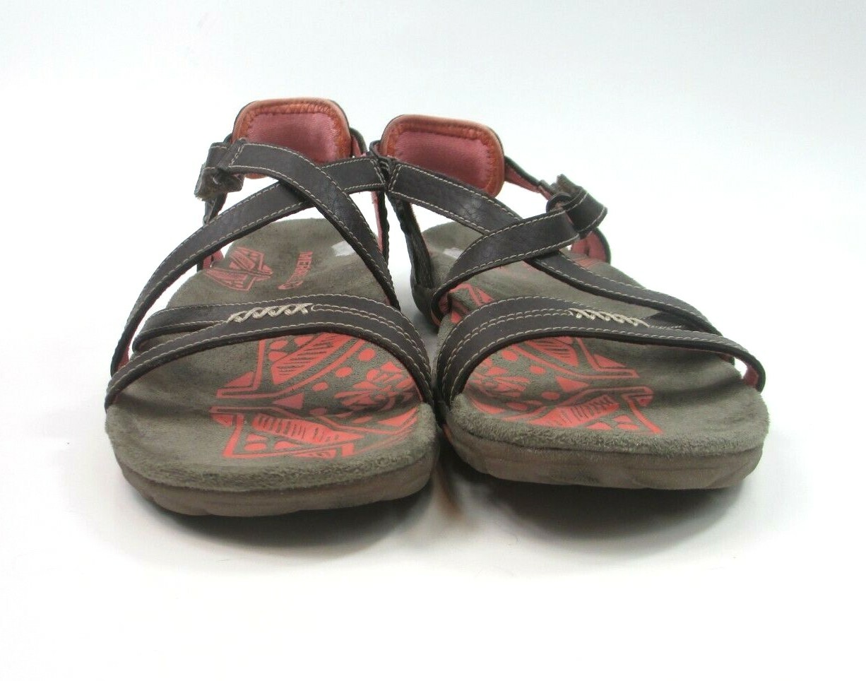 Merrell sandali comodi da donna sabbia rosa pelle marrone 6 US cacao corallo