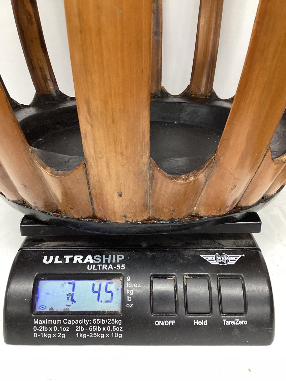 Antique Chinese Rare Bamboo Barrel Stool Tall 18 1/2 in 中国 复古 竹节 板凳