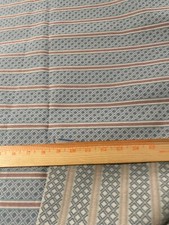 Heavy duty upholstery weight fabric/ blue with tan stripe 1 yd 18" x 56"