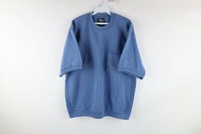 Vintage 90s Streetwear Mens Large Faded Blank Short Sleeve Pocket Sweatshirt