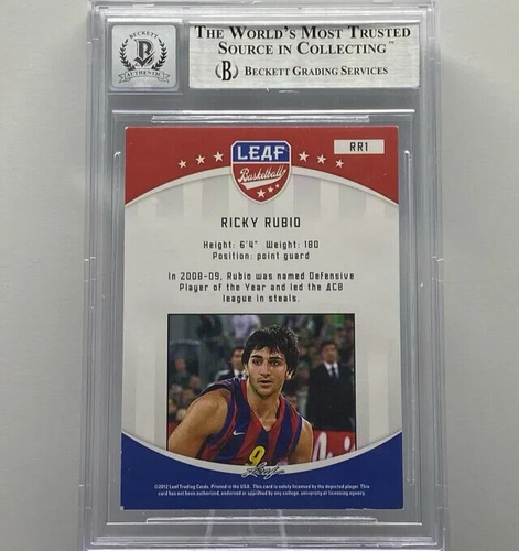 Ricky Rubio (Auto) FC Barcelona Leaf Basketball (10 BGS) - Picture 3 of 4