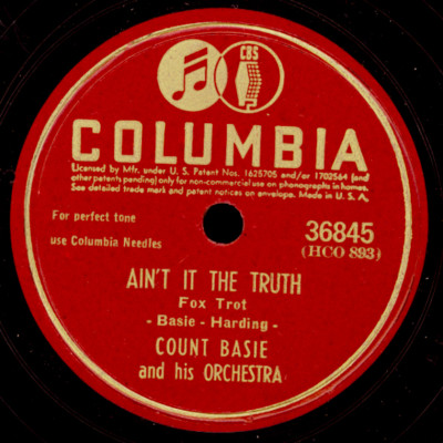 COUNT BASIE ORCH.  Ain't it the truth / Feather merchant    Schellack      X2385