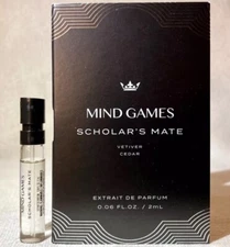 Mind Games Scholar's Mate Extrait de Parfum Sample Spray .06oz, 2mL New Carded