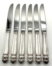 6 Holmes & Edwards DANISH PRINCESS SET DINNER KNIVES  9" no monogram