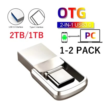 1TB 2TB Type C USB 3.0 Flash Drive Thumb Drive Memory Stick for PC Laptop New