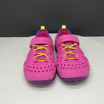 Crocs Shoes Girls 12 Swiftwater Play Pink Purple Sneakers 204989