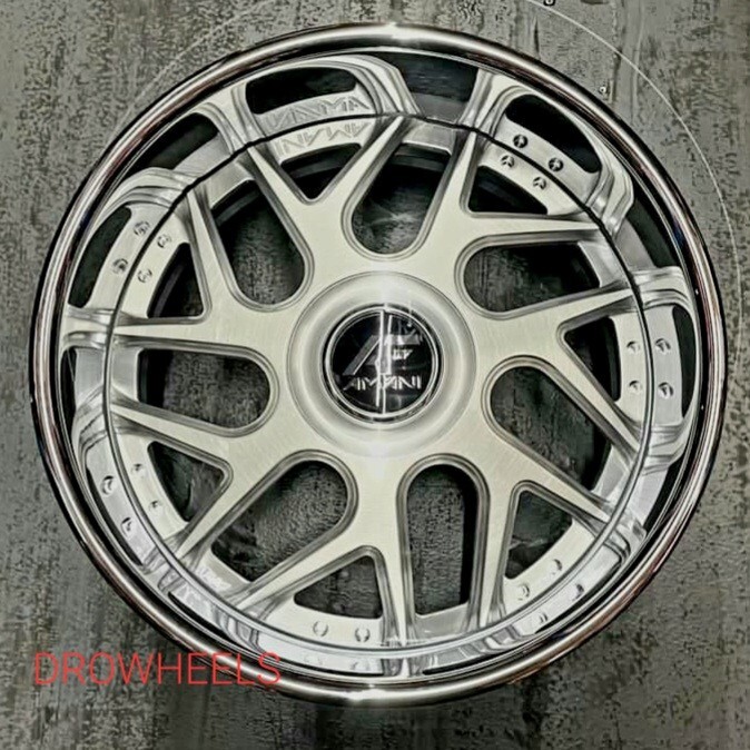 22" AMANI FORGED STAGGERED WHEELS 5X112 BRUSHED BENZ BENTLEY AUDI BIG CAP XXL